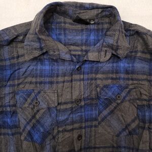 Revess Tartan Flannel Casual Button Up Shirt Mens Size L Green Blue
